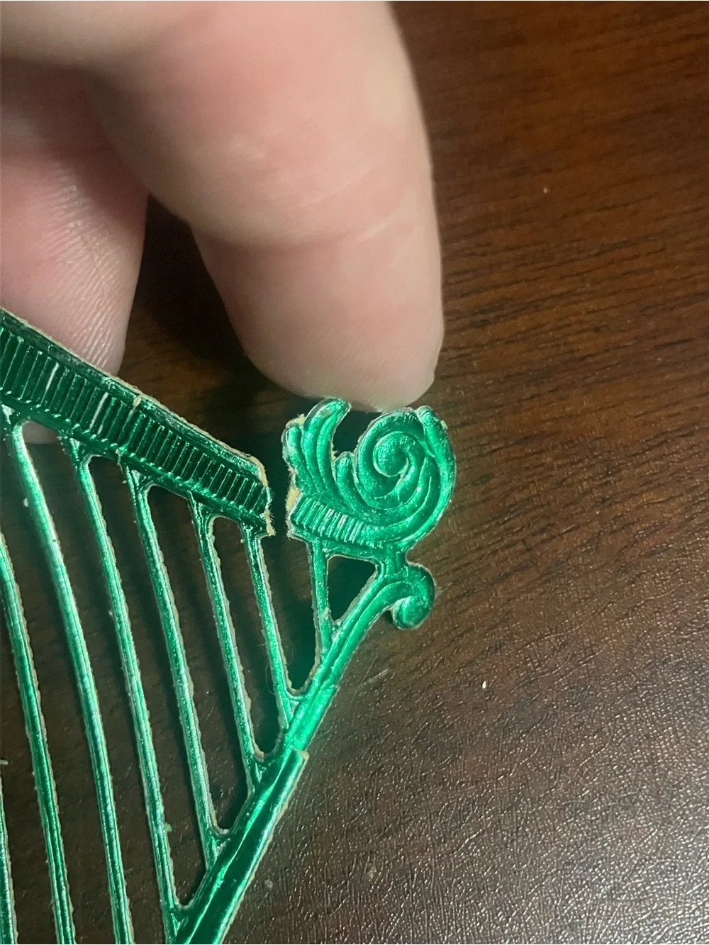 Lot of Vintage St. Patrick's Day Shamrock Cupcake Toppers & Paper Harp